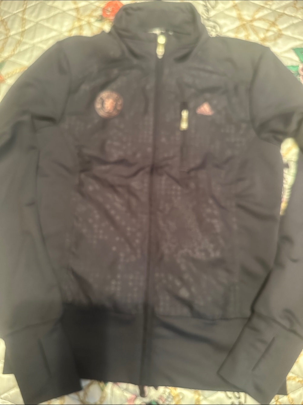 Women's grey and pink Chelseafc Zip-Up Athletic Jacket Size US 8